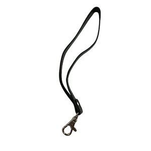 Black Faux Leather Wrist Strap Keychain With Metal Clasp A327
